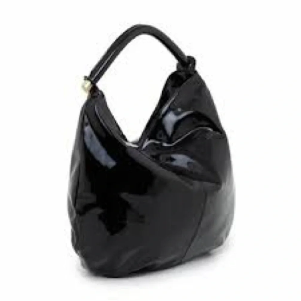 Authentic Arcadia Large Black Renee Patent Leather Hobo Style 8116